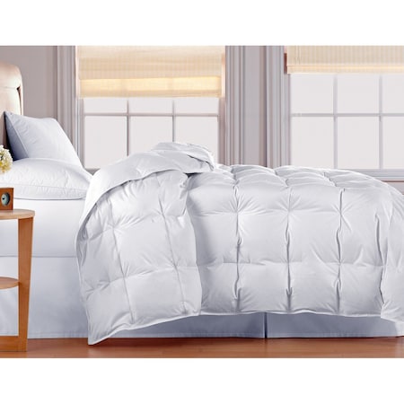 Elle 240 Thread Count Down Fiber Comforter, White, King EL007415